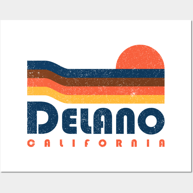 Delano California - Retro design Wall Art by Sachpica